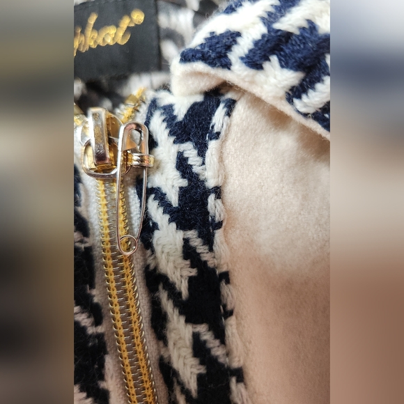 Women's Vintage Cream Hooded Jacket with Houndstooth Trim - Baby Phat - L - Picture 9 of 16